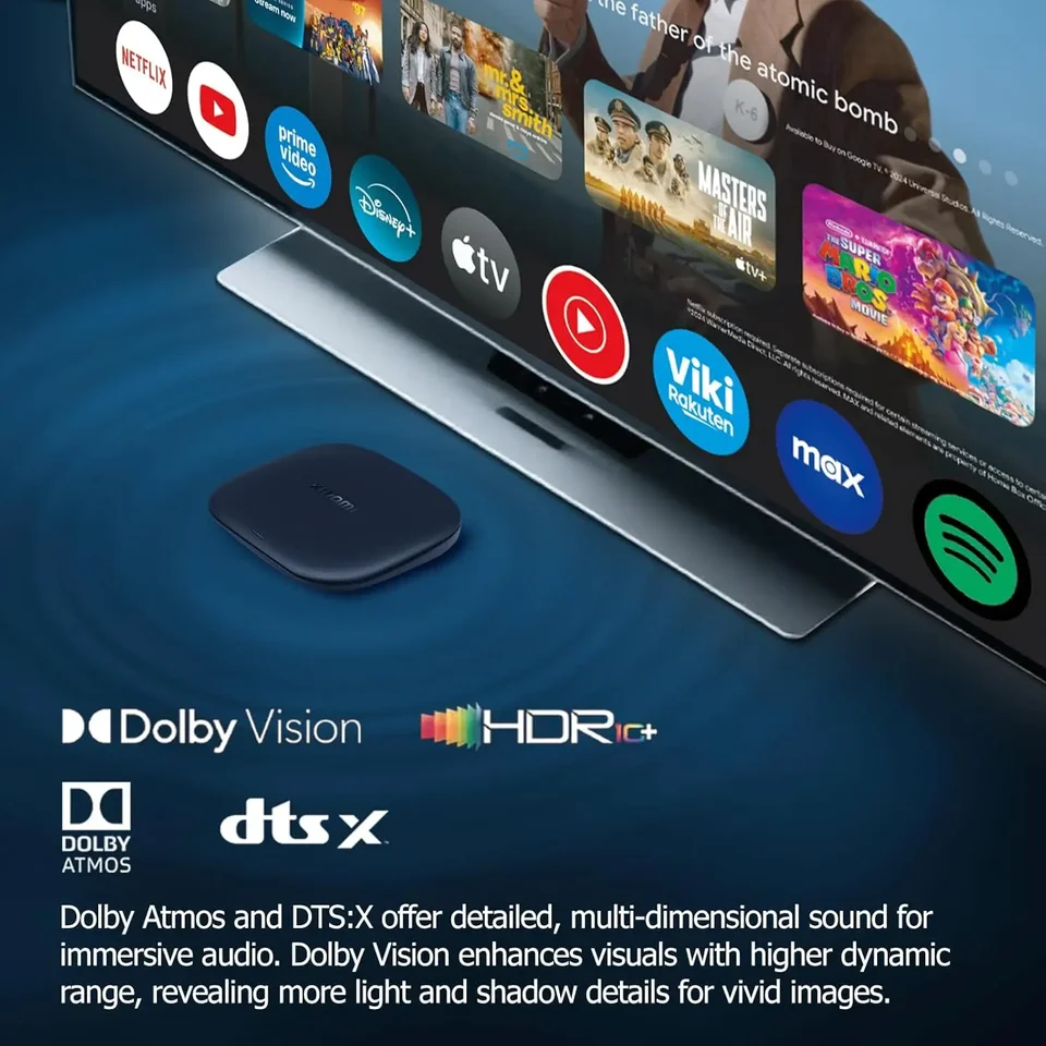 TV Box Xiaomi 3ra Gen 4K Ultra HD Bluetooth 5.2 Wi-Fi 6 2+32GB Google TV Asistente de Google 4