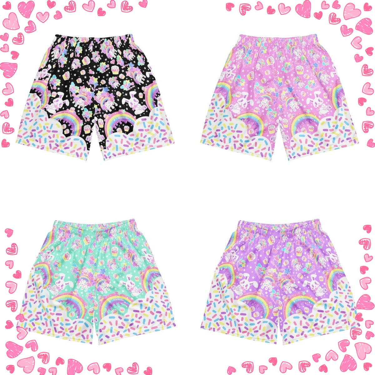 Summer Dream Sweetheart Cake Series Casual Shorts Adult Large Breathable Quick Drying Beach Shorts Kids Kawaii Party Dressing