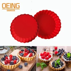 3Pcs Silicone Tart Molds Mini Quiche  Non-stick Round Fluted Flan Pan with Loose Bases Cake Mold Tools Molds Silicone Pizza Pan