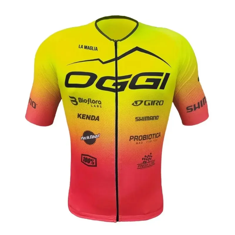 

Oggi Mannen Wielertrui Fiets Shirt Korte Mouwen Mtb Sneldrogende Gedrukt Shirt Mallot Ciclismo Hombre Ademend Racing top