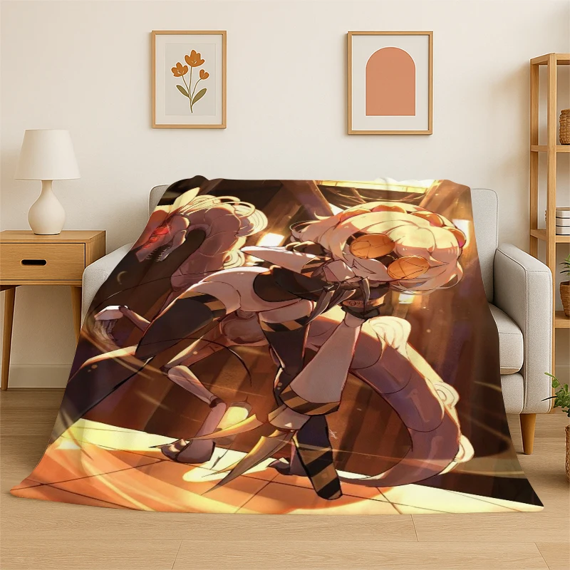 Cartoon Murder Drones Uzi V Robot Flannel Blanket Soft Warm Throw Blanket for Bedroom Living Room Bed Travel Camping Picnic