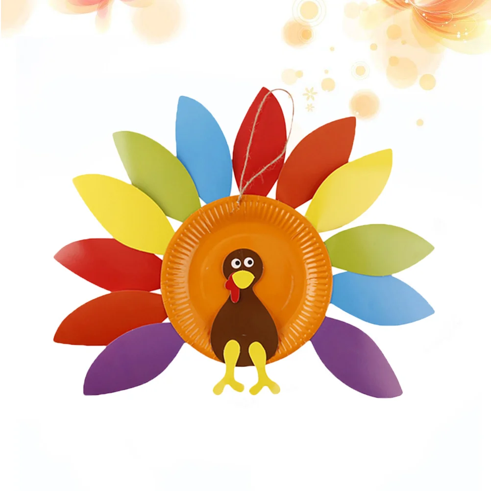 3 قطع من إكسسوارات عيد الشكر المصنوعة يدويًا لتزيين تركيا ومواد صياغة الأطفال وصديقة للبيئة وديكورات عيد الشكر الآمنة