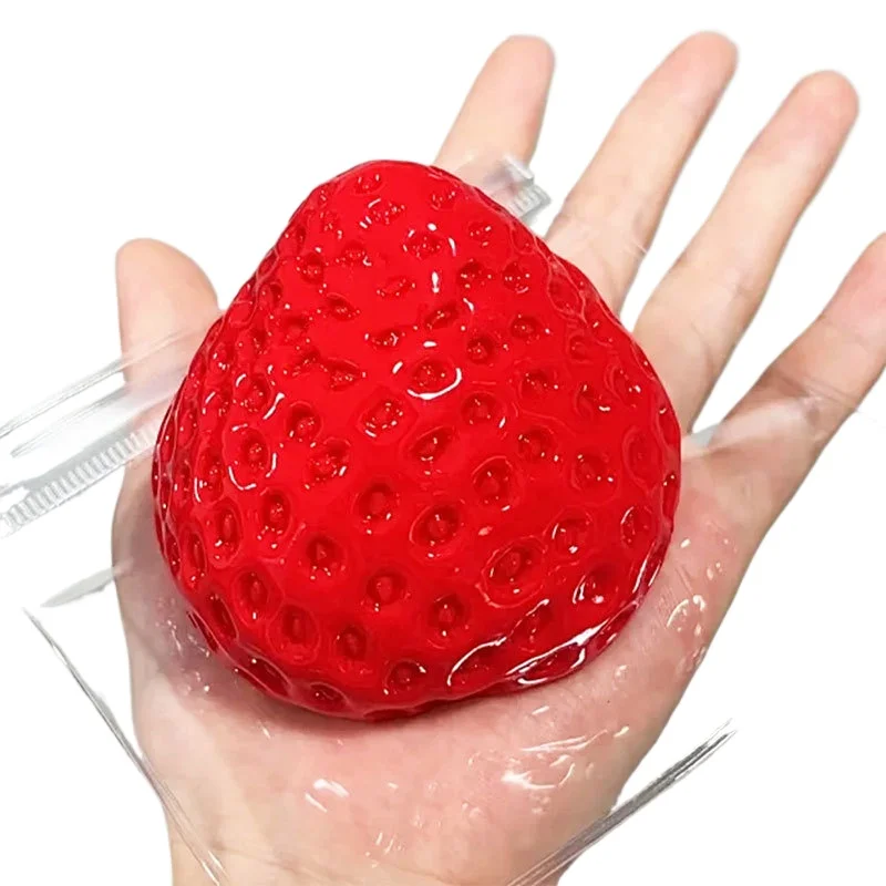 Big Strawberry Squeeze Taba Squishy Toy Kawaii Red Pink Squishies Fidget Toy Fruits Vegetables Soft Girl Birthday Gift Toy