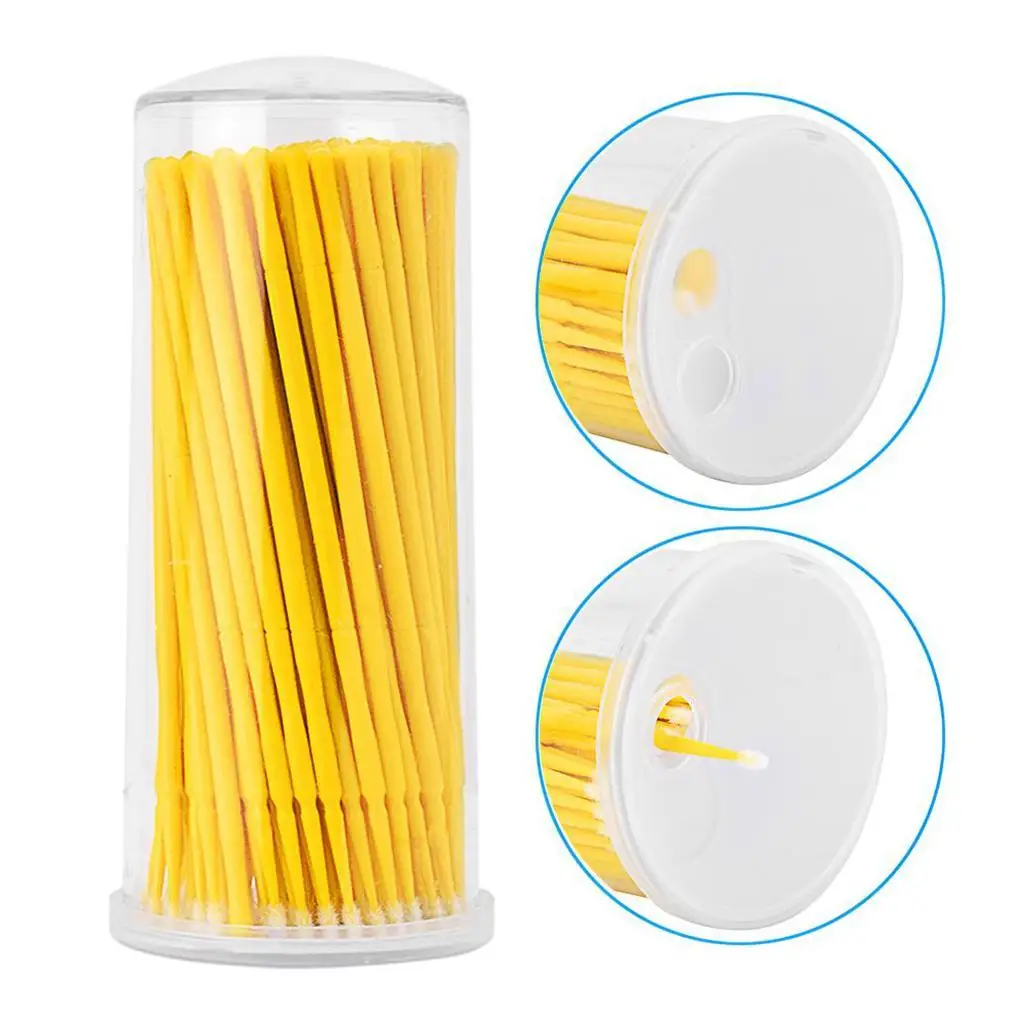 100PCS Disposable Micro Applicators Brushes Swabs Extensions Permanent Tools