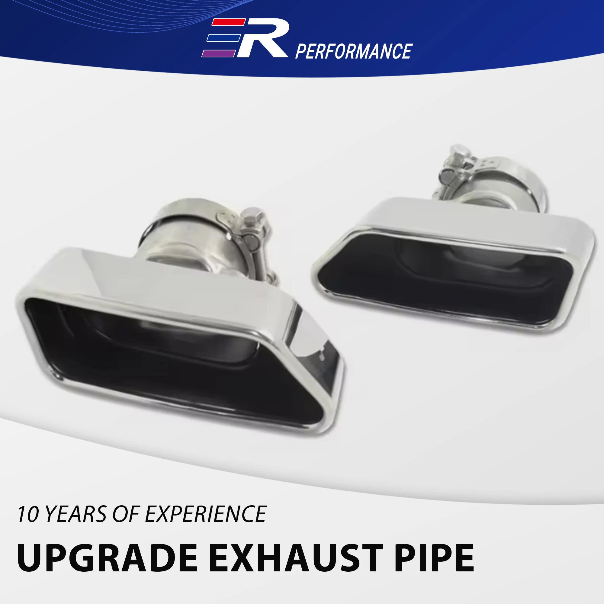 1Pair Stainless Steel Exhaust Tips original style square Silver/Black auto end muffler pipe Upgrade for BMW 5 series F10