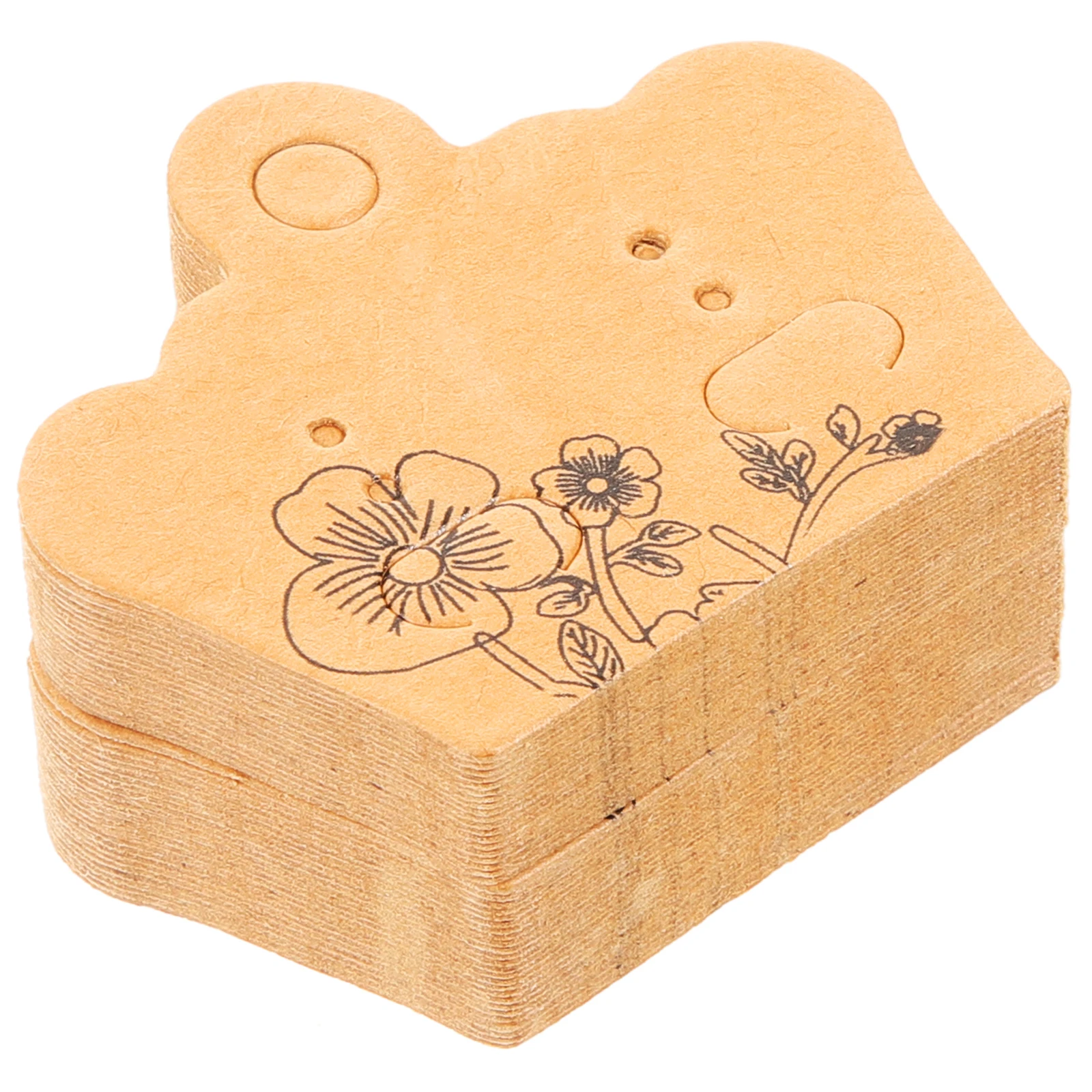 

100 Pcs Earring Cards Kraft Paper Vintage Design Blank Jewelry Display Card Ear Studs Holder Necklace Storage DIY Accessories