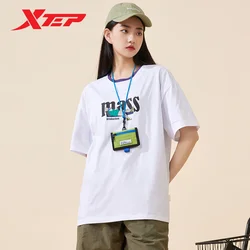 Xtep Short Sleeve Knitted Shirt For Men And Women 2023 Summer Fashion Sweatshirt Comfortable Soft Street Style Tops 877227010169