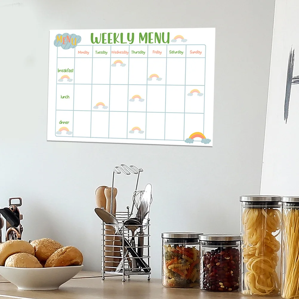 

Reusable Sticky Whiteboard for Fridge Meal Planning Weekly Menu Calendar Dry Erase Writing Surface