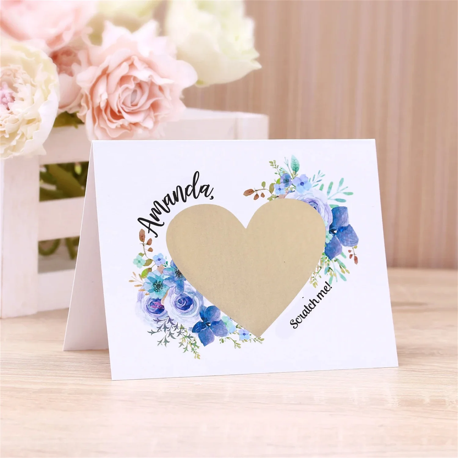 Minimalist Custom Print Birthday Scratch Off Ticket Personalized Surprise Reveal Gift Card view 2