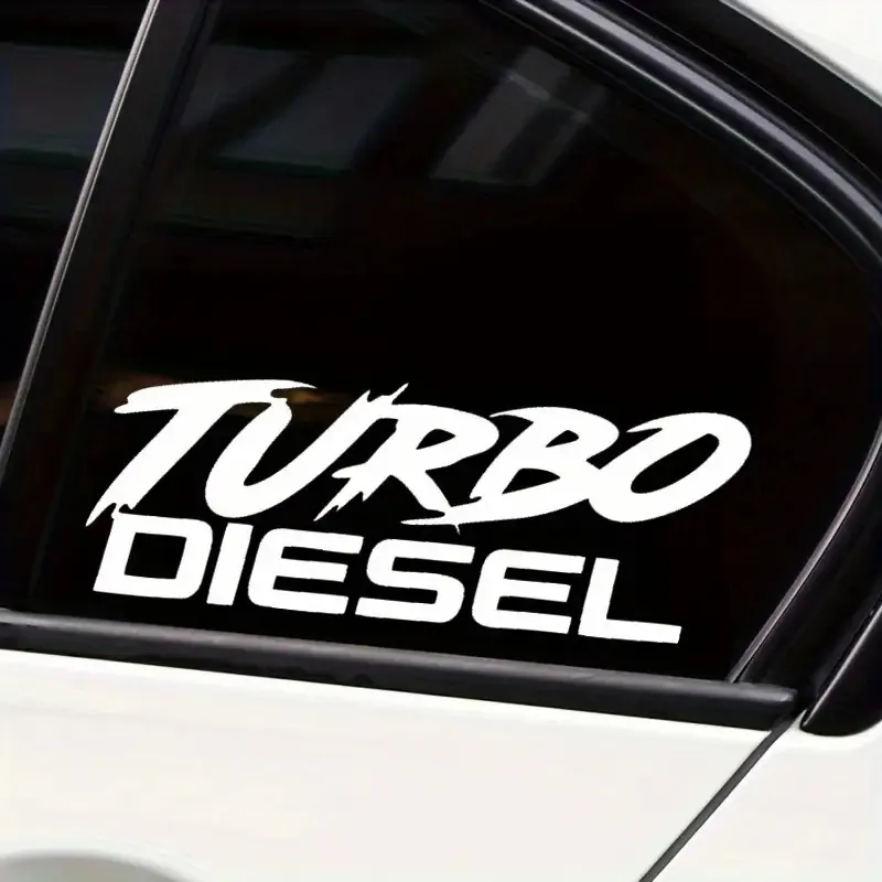 

1 шт. турбодизельная наклейка (белая стильная буква) водостойкая виниловая наклейка для декора окна автомобиля ноутбука