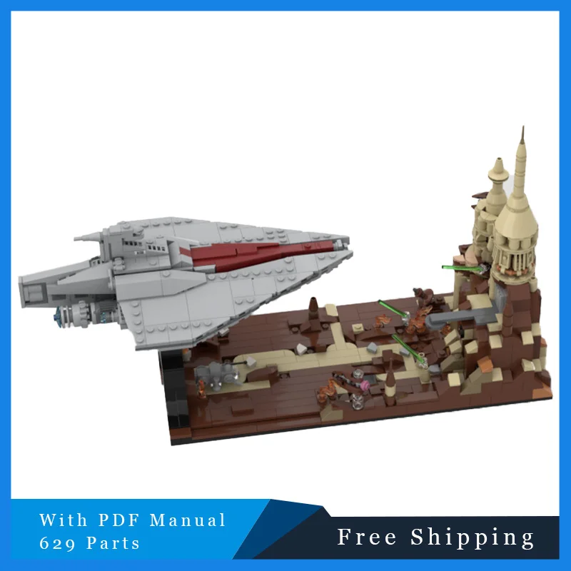 Klocki Serii Star Battle 629 Elementów Stojak Ekspozycyjny na Statek Kosmiczny Model Modułowy Edukacyjny Zestaw do Samodzielnego Montażu dla Dzieci Prezent na Boże Narodzenie
