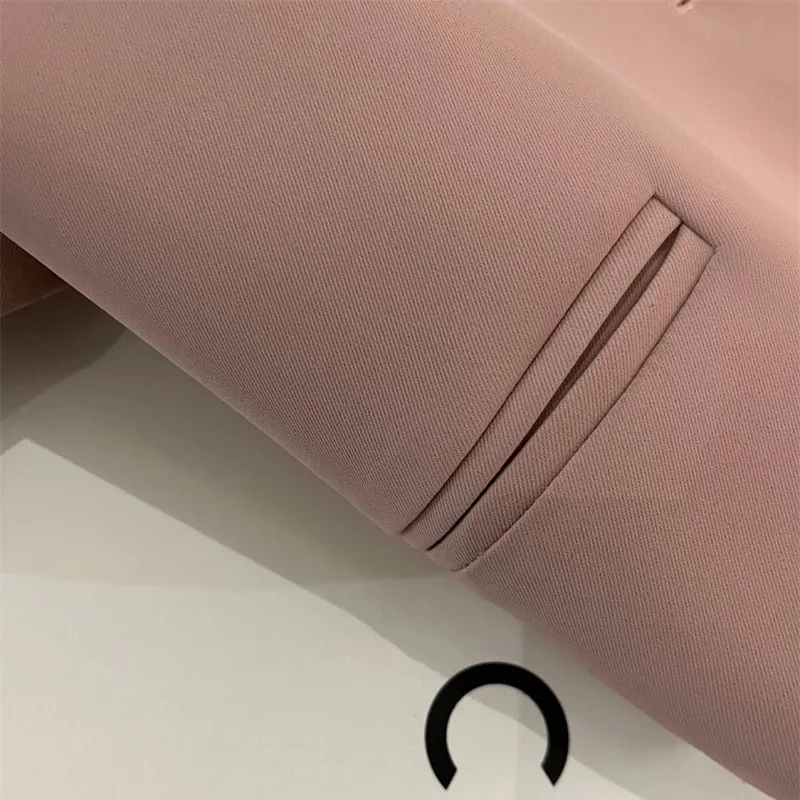 สีชมพูเล็กๆบางเสื้อสูทหญิง 2025 ฤดูร้อนใหม่Outwearแขนสั้นแฟชั่นBlazer Coat Joker Temperamentแจ็คเก็ตผู้หญิงเสื้อ