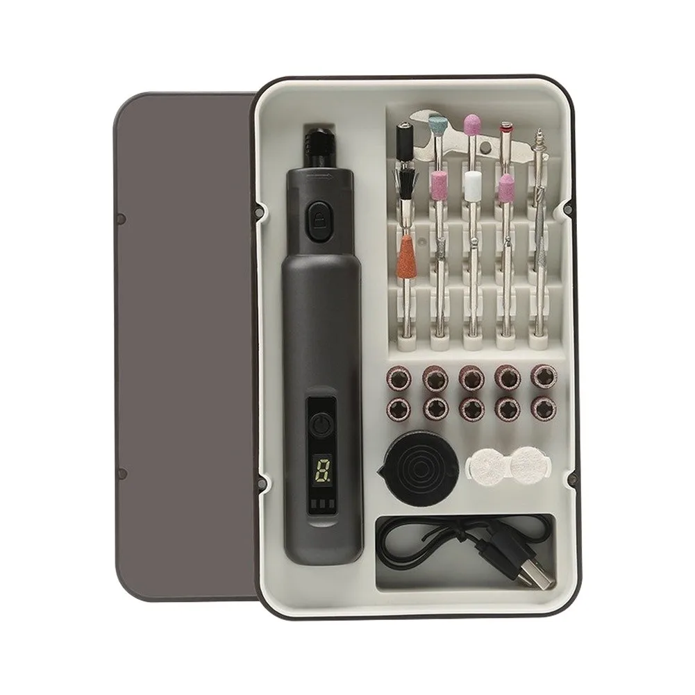 Portable Cordless Electric Nail File With LED Display Adjustable Manicure Grinder Kit USB Rechargeable Buffer For Professional H