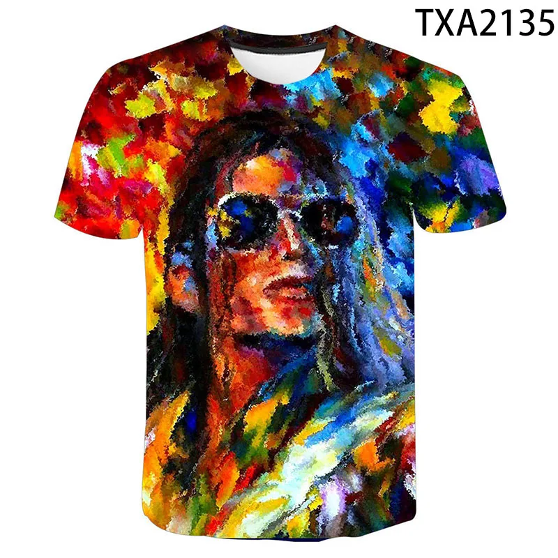 Pop Star Michael Jackson 3d Printing Men's T-shirt Hip-hop Dance T-shirt Boys And Girls Short-sleeved O-neck T-shirt Summer 2021