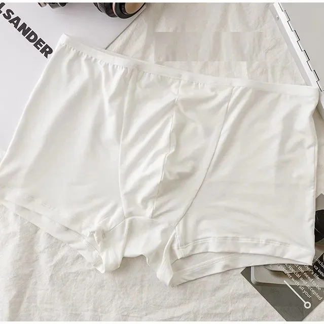 

Man's Pure White Solid Whiten Motal Soft Boxer Briefs Pantes Pink