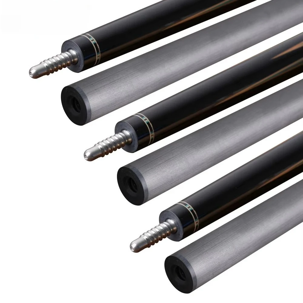 ألياف الكربون رمح تجمع جديلة عصا 12.5 مللي متر تلميح البلياردو ألياف الكربون جديلة سحلية الجلود قبضة الأبنوس #2