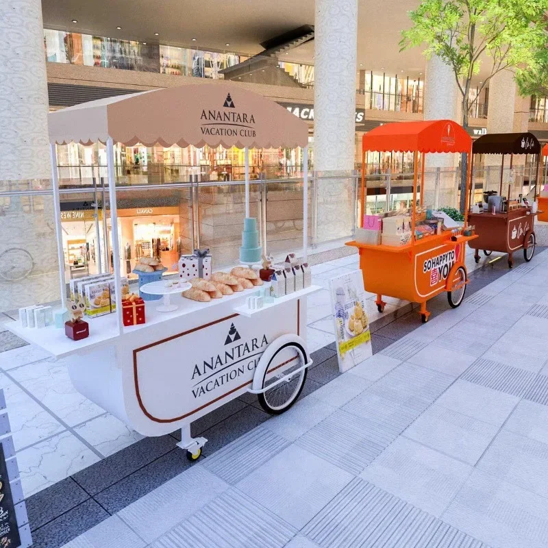 Shopping mall stall creative trolley wrought iron movable dining car scenic spot stall stall car night market display car