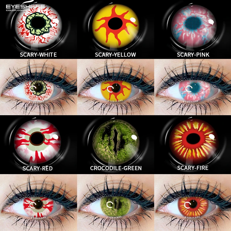 EYESHARE 1pair Color Contact Lenses New Cosplay Colored Contact Lens Eye Blue White Color Lens Yearly Use Beauty Makeup for Eyes