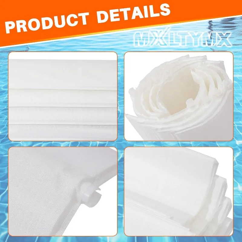 شبكات فلتر لحمام السباحة بطول 48 قدمًا مربعة الشكل متوافقة مع استبدال Haywad Jandy Pentair Waterway American Pac Fab Astral
