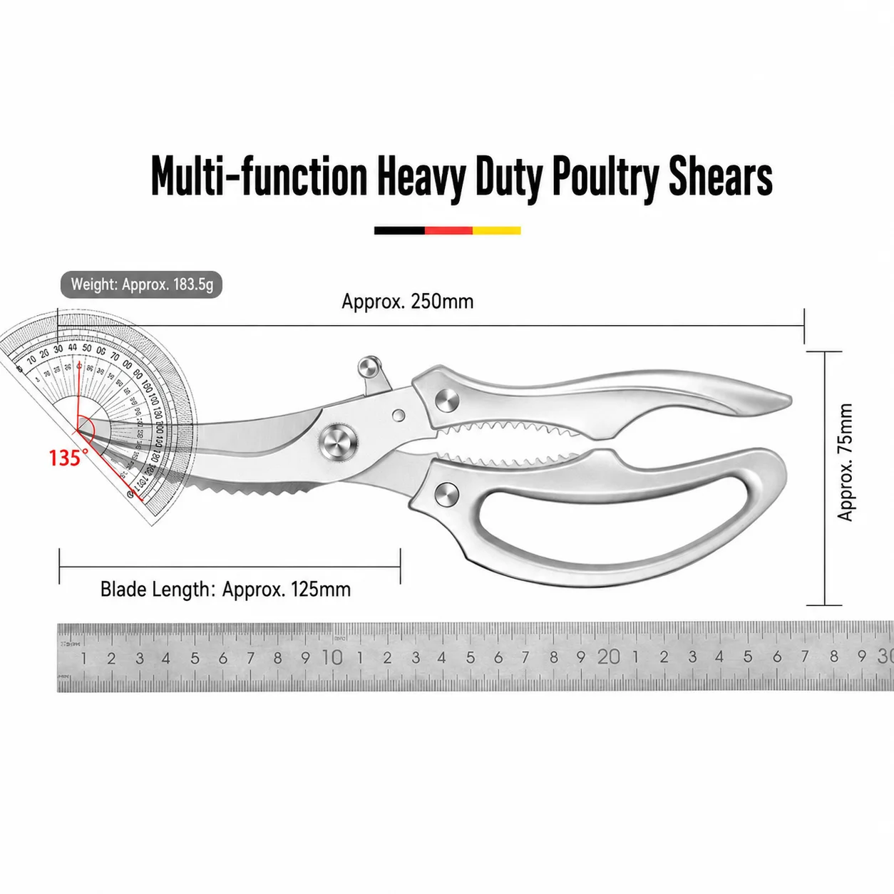 New Kitchen Powerful Chicken Bone Scissors Multi-Functional Home Use for Cutting Chicken Duck Goose Bones Meat Roasting Special