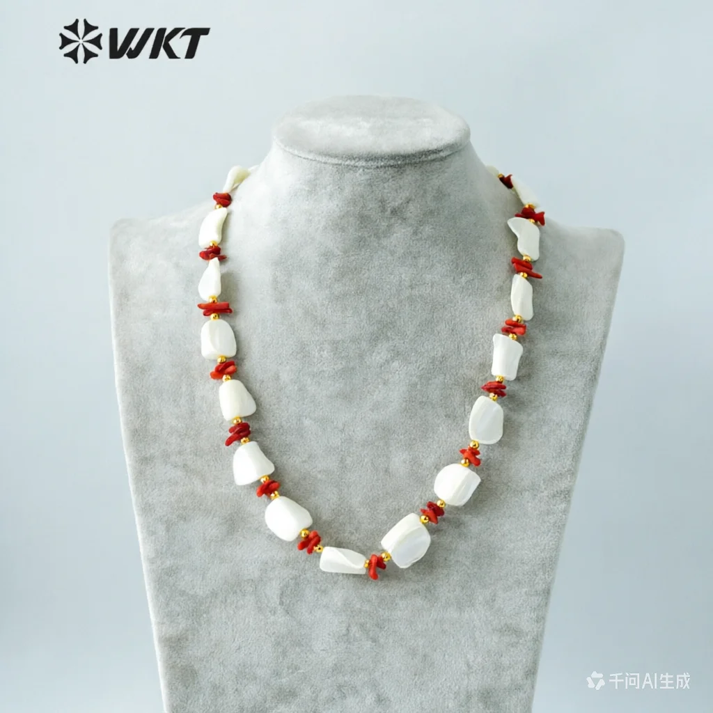 

WT-JN228 WKT 2023 fashion style shell&stone newsale necklace women birthday chain design necklace girl necklace ins jewelry