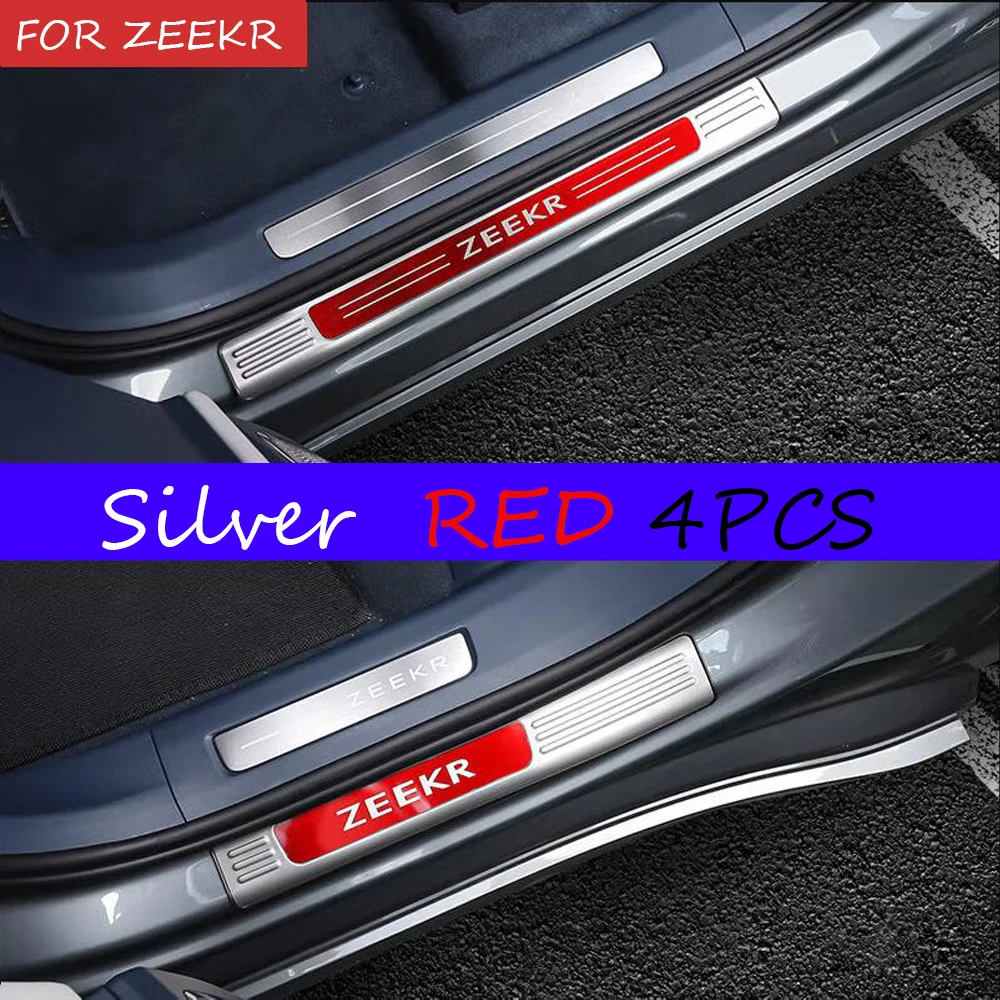 Stainless Car Door Sill Scuff Trim Plate Welcome Protectors For Geely Zeekr 001 Accessories 2021-2024 Guard Plat External