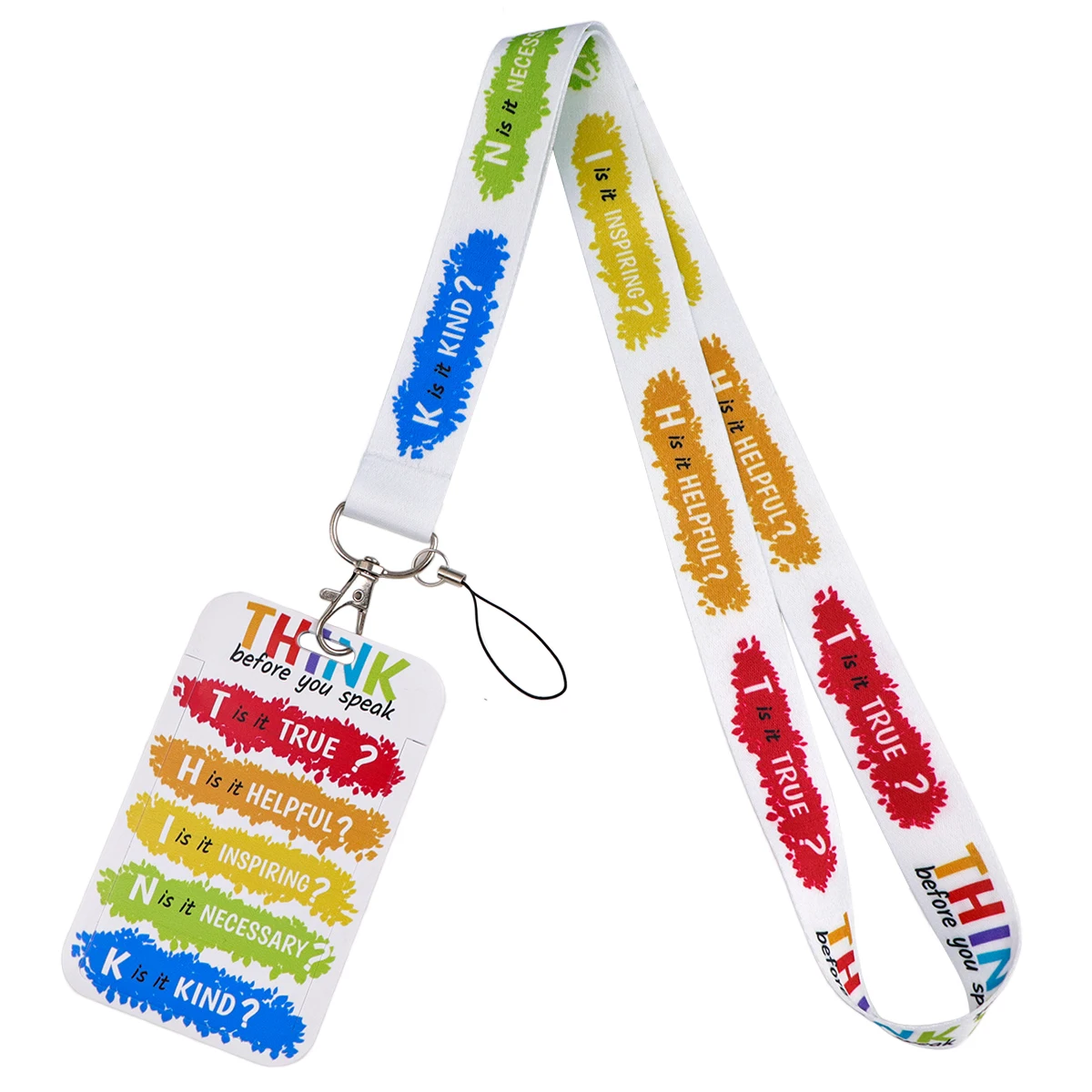 Mental Wellness Credential Holder Rainbow Quote Lanyards for Key Neck Strap for Card Badge Gym Keychain Keyring Accessories Gift