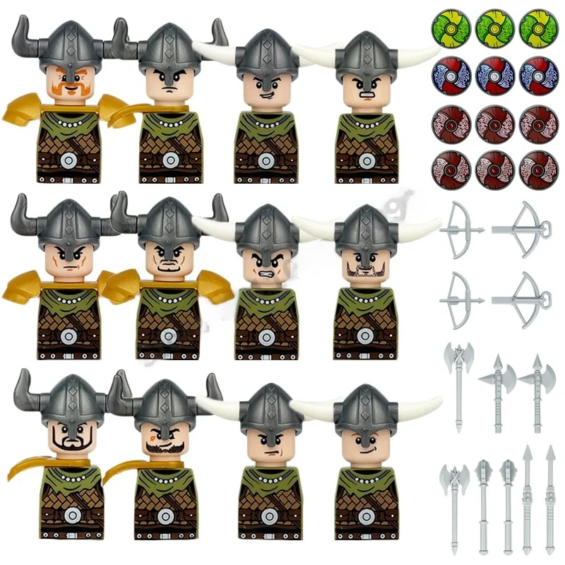 Mittelalterliche Europa-Militärfiguren Bausteine Römische Krieger Soldaten Burg Ritter Königliche Garde König Skelett Legion Bausteine – Detail 7