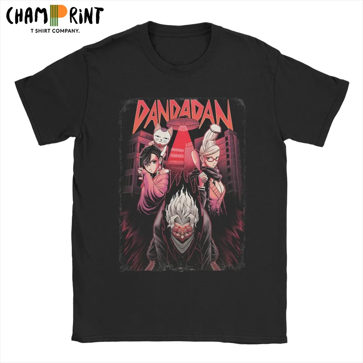 Men T-Shirt Aesthetic Dandadan Novelty 100% Cotton Tee Shirt Short Sleeve Anime Manga T Shirts O Neck Tops Graphic Printed