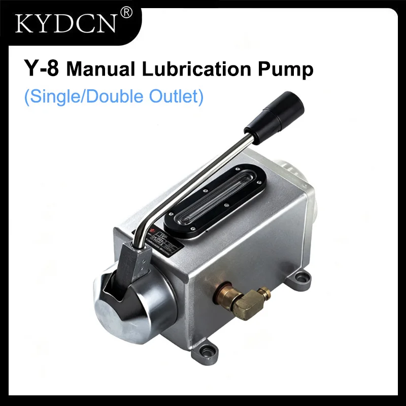 Y-8 Manual Lubrication Pump 500CC Oil Tank Capacity With Single & Double Outlet 4mm 6mm Hand-operated Machine Tool for CNC Parts