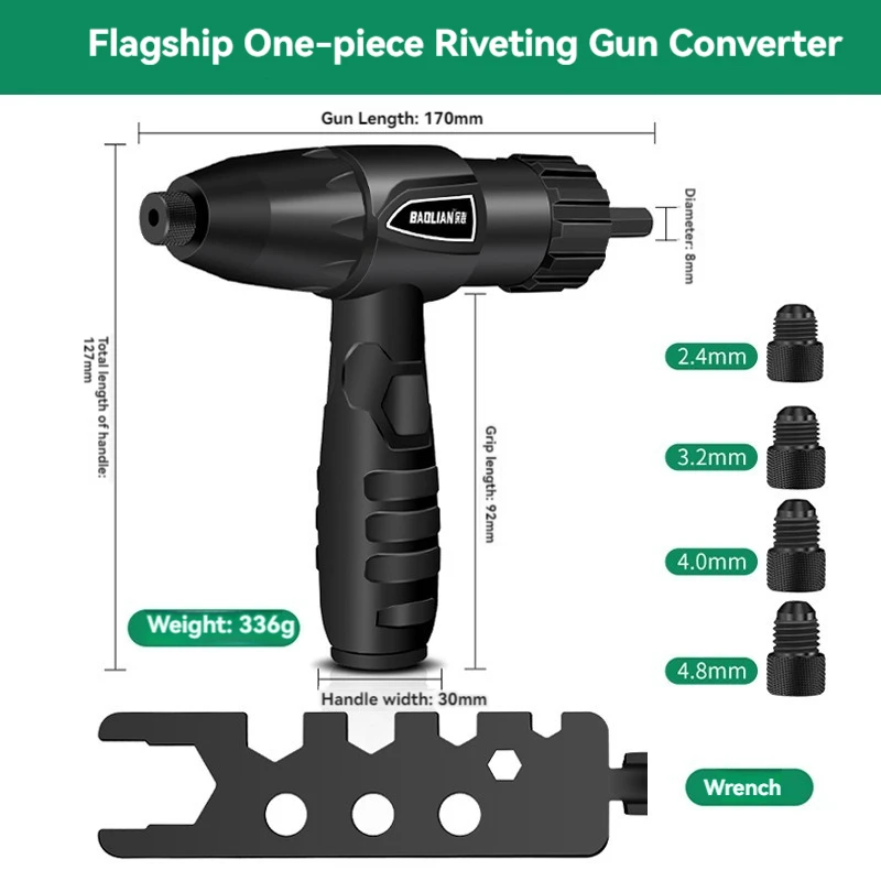 مهايئ مثقاب مسدس برشام كهربائي مدمج ، أداة تثبيت لاسلكية ، نماذج فوهات توجيه مختلفة ، ملحقات أدوات كهربائية ،!!!!