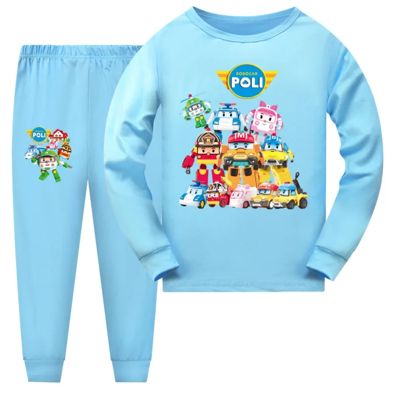 AIAI 2025RobocarPoli Pajama Set Kids Clothes Girls Tracksuit Teenage Boys Long Sleeve T Shirt+Pants Suit Sleepwear or Homew view 6