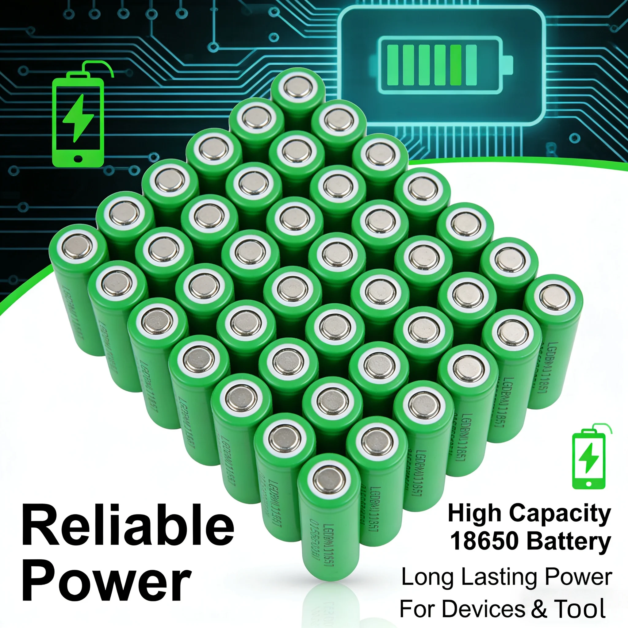 

New INR18650 MJ1 3500mAh 10A High Drain Battery 3.7V for High Power Tools/Drill/Flashlight - Rechargeable 18650 Li-ion Cell