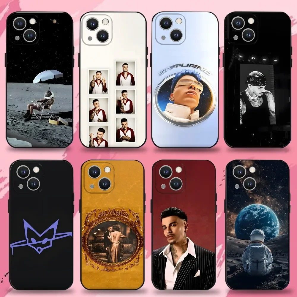 

Singer R-Rauw Alejandro Phone Case For iPhone 16,15,14,13,12,11 Plus,Pro Max,XS,X,XR,SE,Mini,8,7,Soft Silicone Black Cover