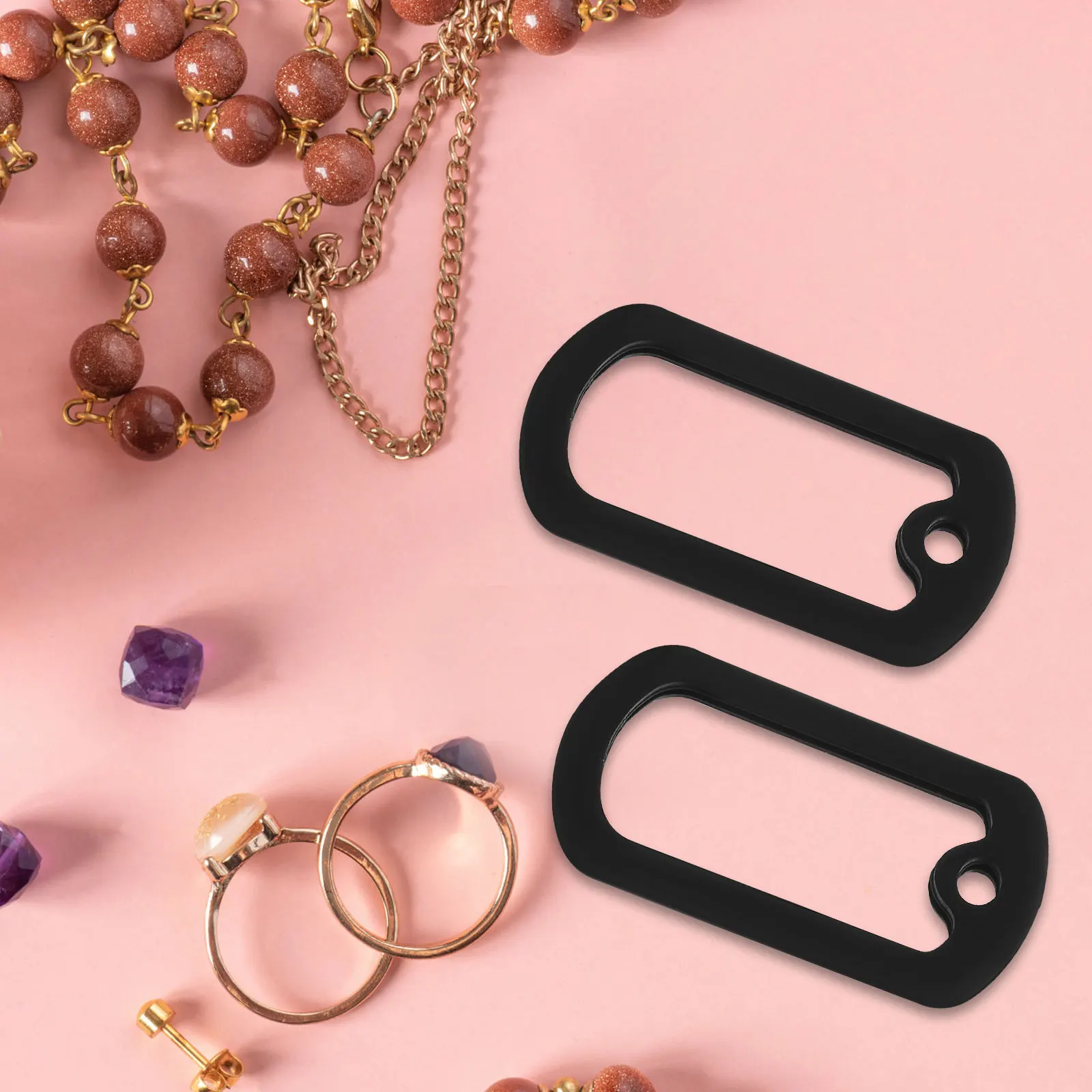 

12pcs Black 50-28 Silicone Dog Tag Silencer Protector Cover Noise Reducer Standard Tags Fit Easily Pet Supplies