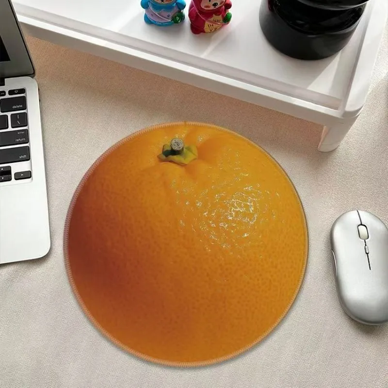 夏シミュレーションフルーツマウスパッドラウンド HD プリントかわいいゴム滑り止め洗える高品質コンピュータゲームアクセサリー耐久性