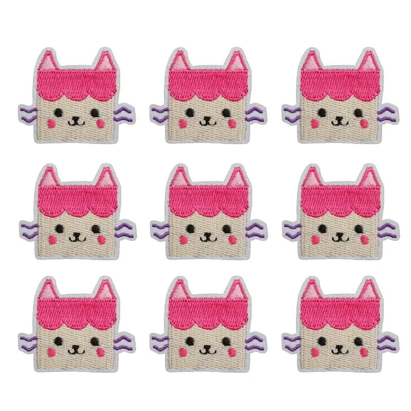 1PCS Little Girl Pet Kitten Embroidery Patch Cartoon Cat Paw Design Cloth Sticker For DIY Clothes Computer Decoration Retail
