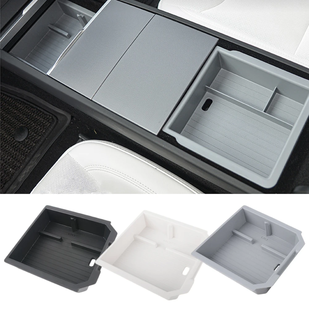 

Car Armrest Hidden Box Holder Center Console Storage Box Upper&Lower Organizer Box Anti-slip Mat For Tesla Model 3 Highland 2024