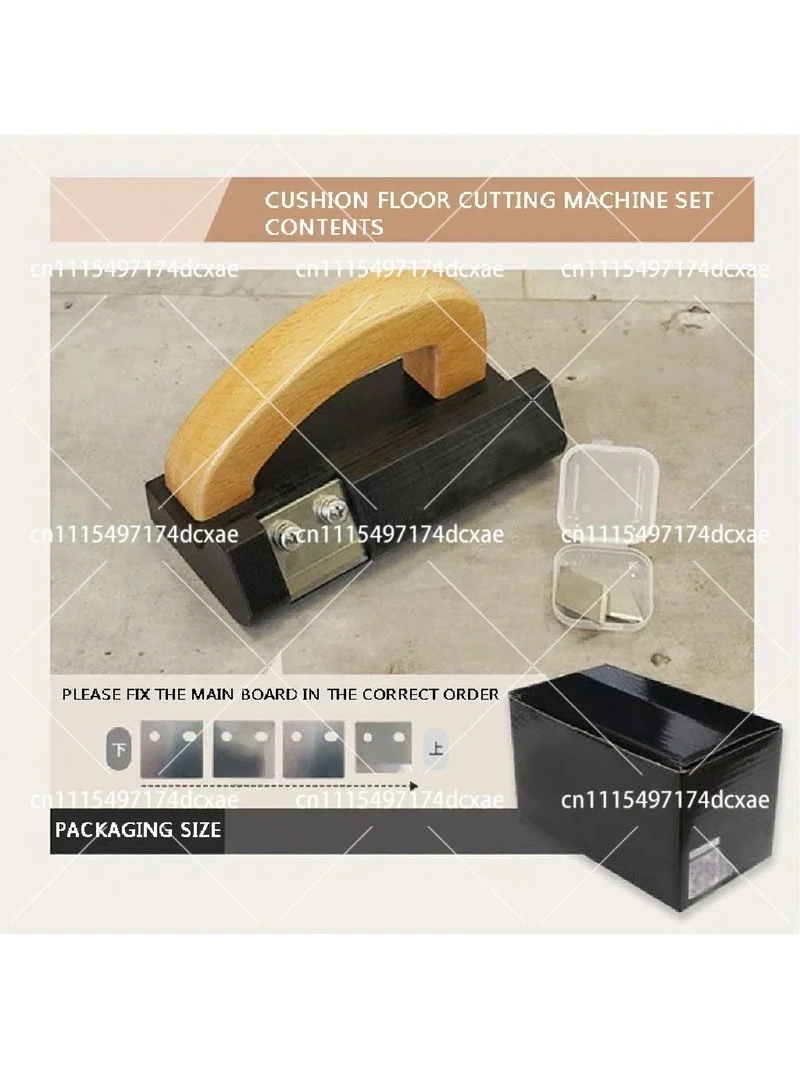 PVC Plastic Carpet Floor Cutting Knife with Wooden Handle, Sports Flooring Wall Cloth Trimmer Tool, Edge Cutting Utility Knife