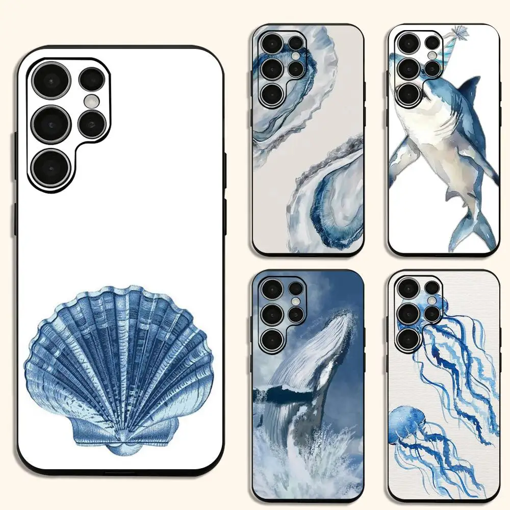 

Marine animal paintings Phone Case For Samsung Galaxy S24 S25 S23 S22 S21 Shockproof Cover
