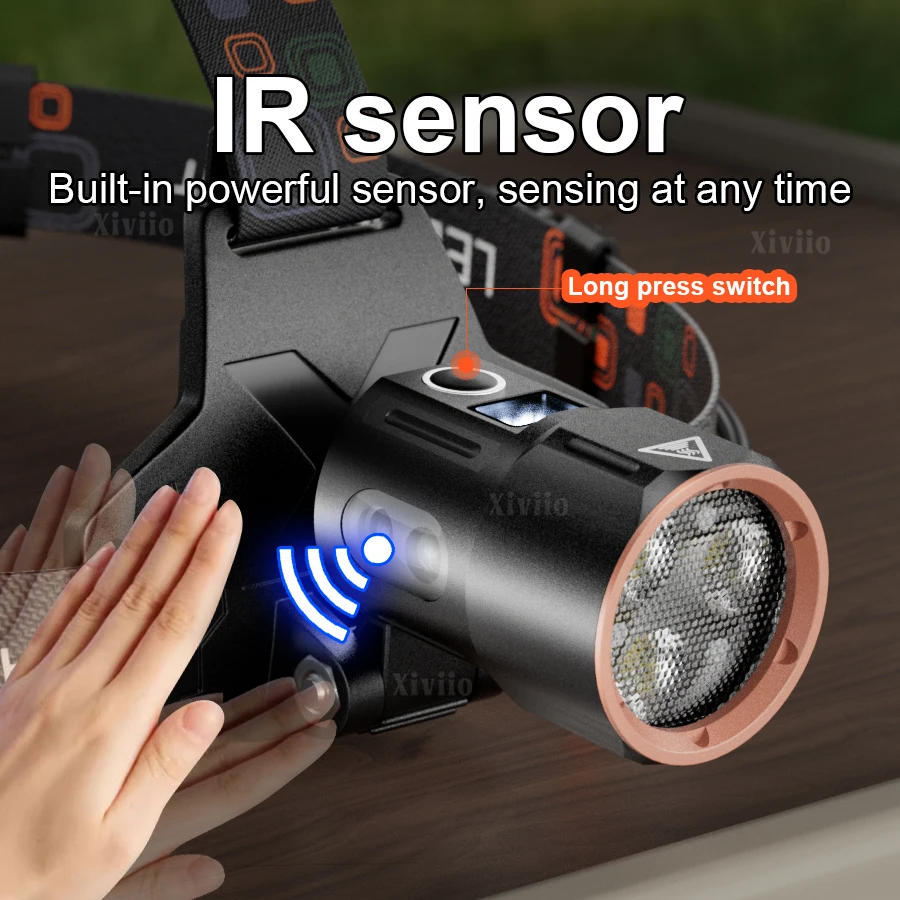 3000000LM 最も強力な長距離ヘッド懐中電灯モーションセンサー USB 充電式ヘッドライト超高輝度