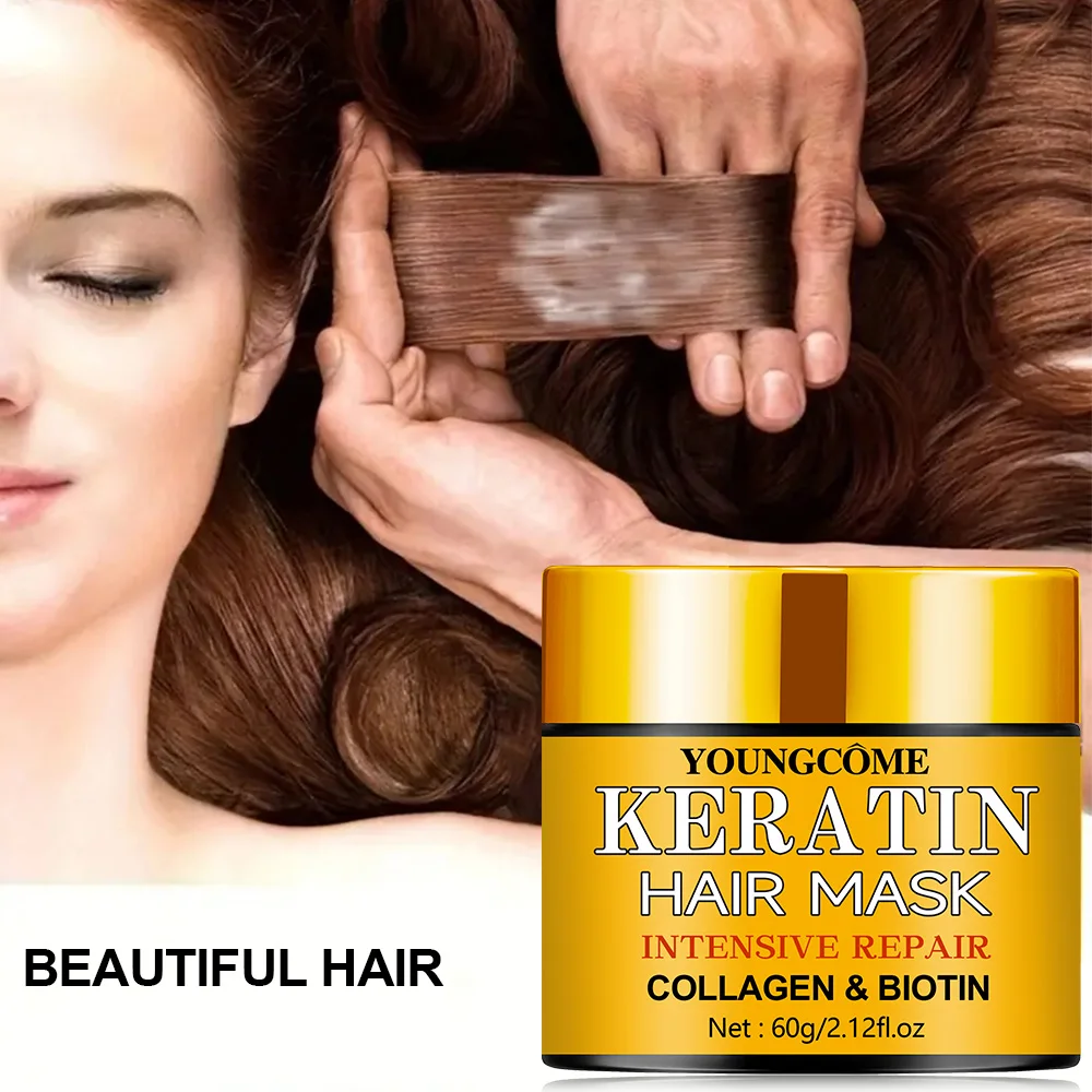 YOUNGCOME Magical Hair Mask Keratin Mask Repair Hair Tangles  Soft Smooth Shiny Nutrition Deep Moisturize Nourishing Hair Care