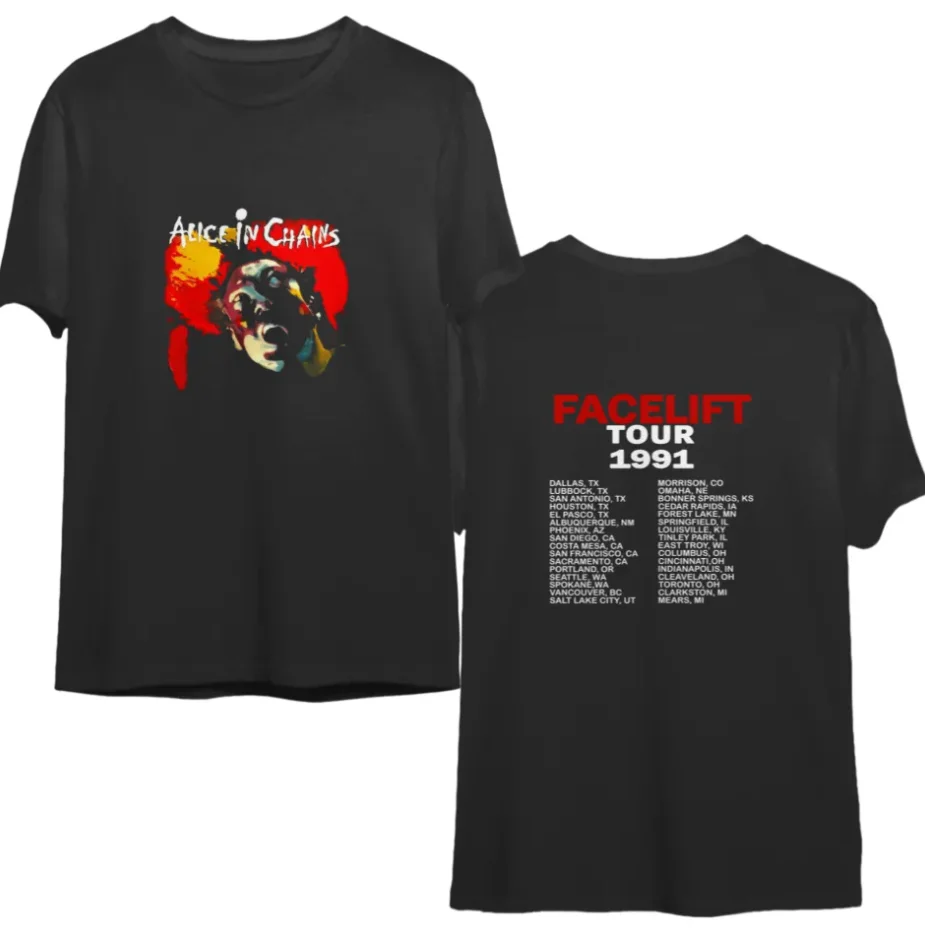 Alicee Inn Chainss Facelift 1991 Concert Tour tshirt