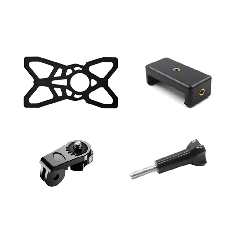 Set Aksesori Adaptor Dudukan Tripod Gopro Penuh untuk Set Aksesori Bersepeda Set Sekrup Jaring Karet Klip Ponsel