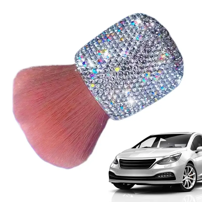 Car Interior Dust Sweeping Soft Brush Diamond-encrusted Car Cleaning Broom  Bling Rhinestone Auto Tool Artifact Car Dust Brush