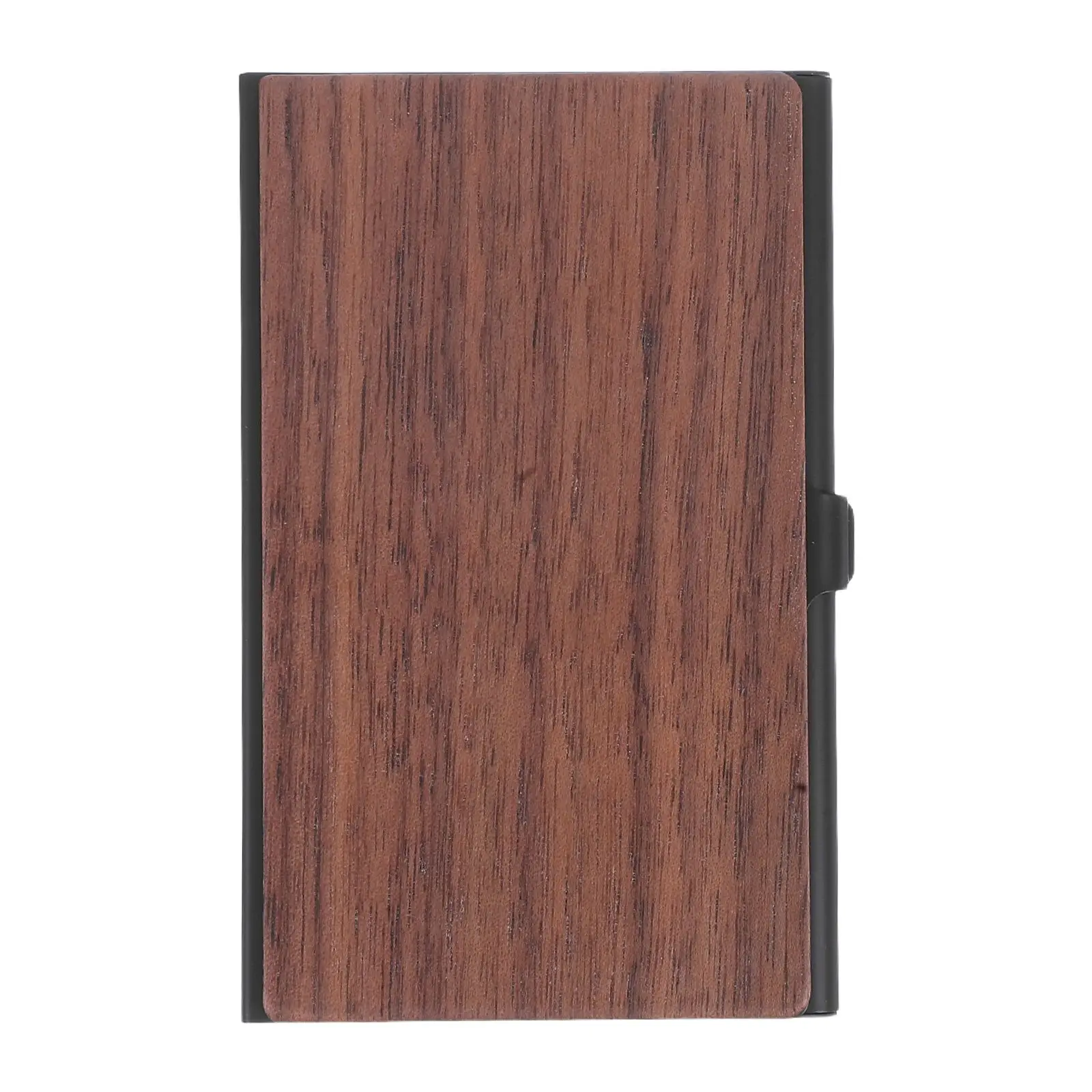 Wood Grain Business Card Holder Box Organizer Wallet DIY Stand Wooden Index Desk Cards Elegant Design Ample Storage