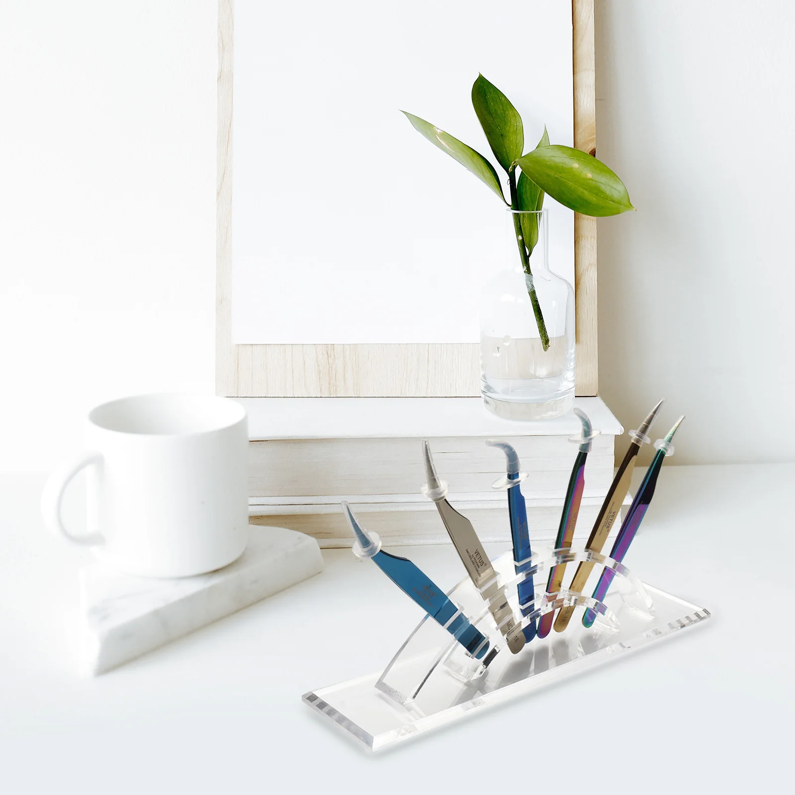 Support de pincettes à cils, 1 pièce, présentoir Transparent en acrylique, porte-outil de maquillage pour pinces d'extension, organisateur de rangement