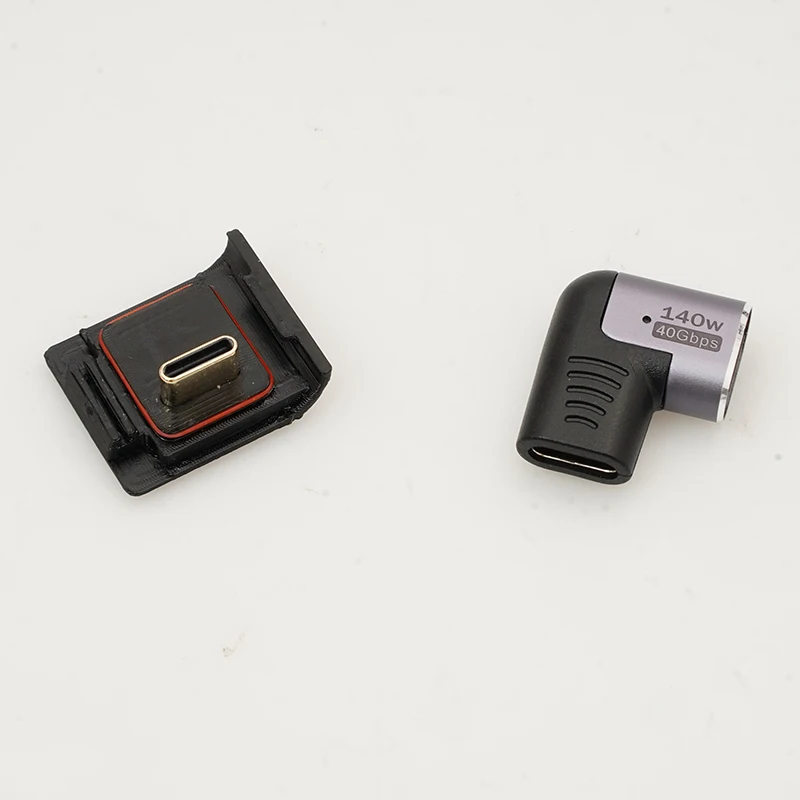 1Set For DJI Action 3/4/5Pro/6 Camera Right-Angle Type-C Charging Adapter Magnetic Side Cover Splash-proof Modified Accessory