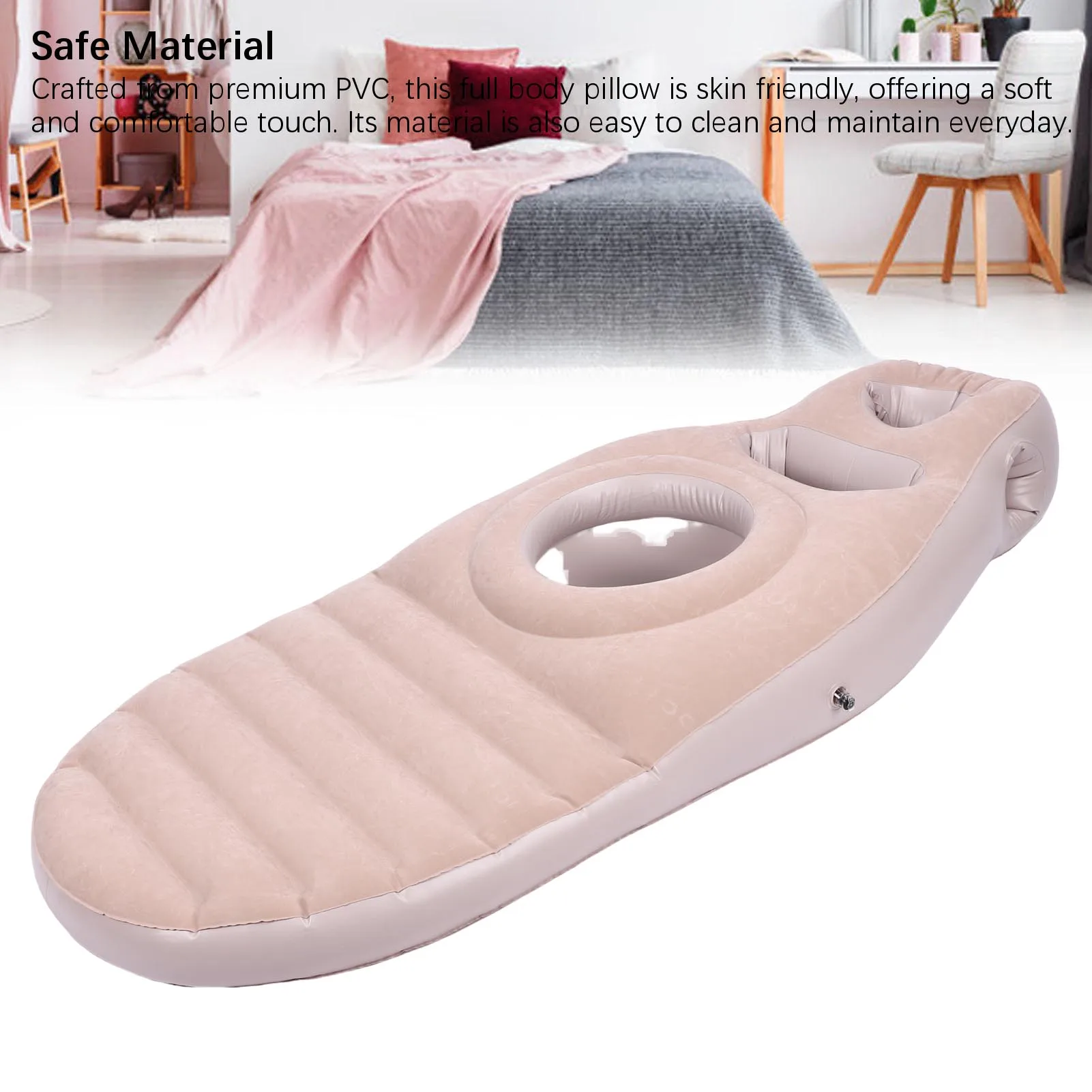 

PVC Inflatable Pool for Sleeping Support Maternity Pillow Full Body Pillow with Belly Hole Comfortable Lightweight