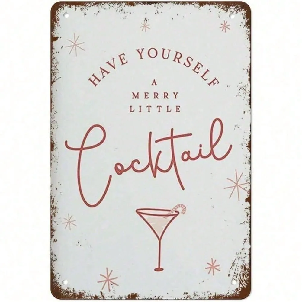 

The Elf's Paw DIY 8x12 Inch Vintage Tin Sign, Funny Retro Metal Wall Decor for Christmas Home Kitchen Bar Holiday